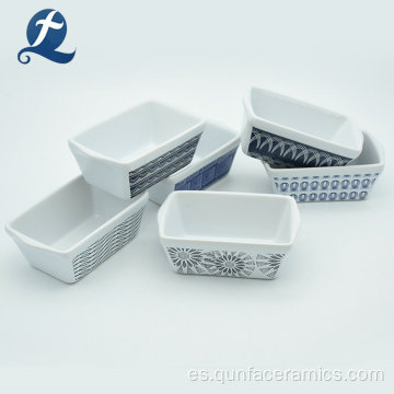 Apliques rectangulares blancos para hornear de cerámica personalizados